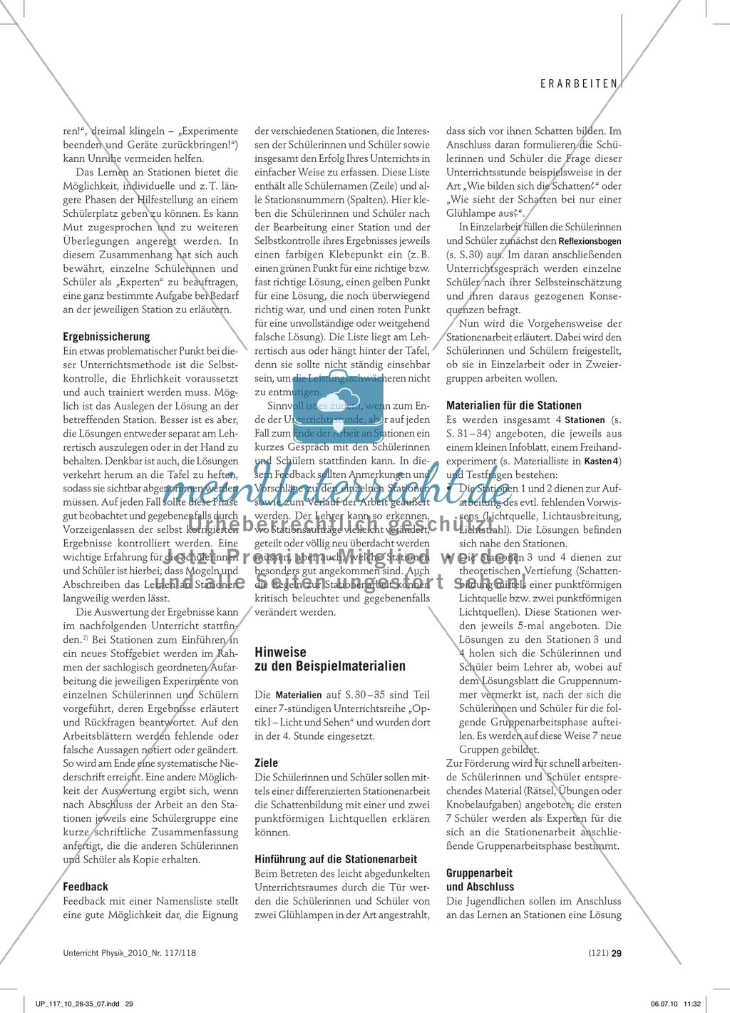 Infotext: Regeln für das Arbeiten an Stationen. Preview 4