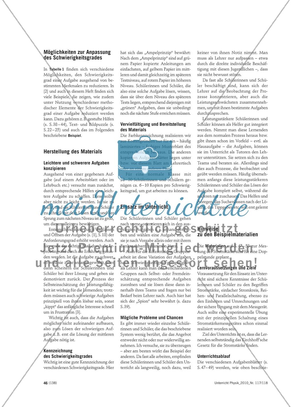 Variation des Anspruchsniveaus von Aufgaben - Die zentrale Methode zur Differenzierung nach Schwierigkeitsgrad Preview 2