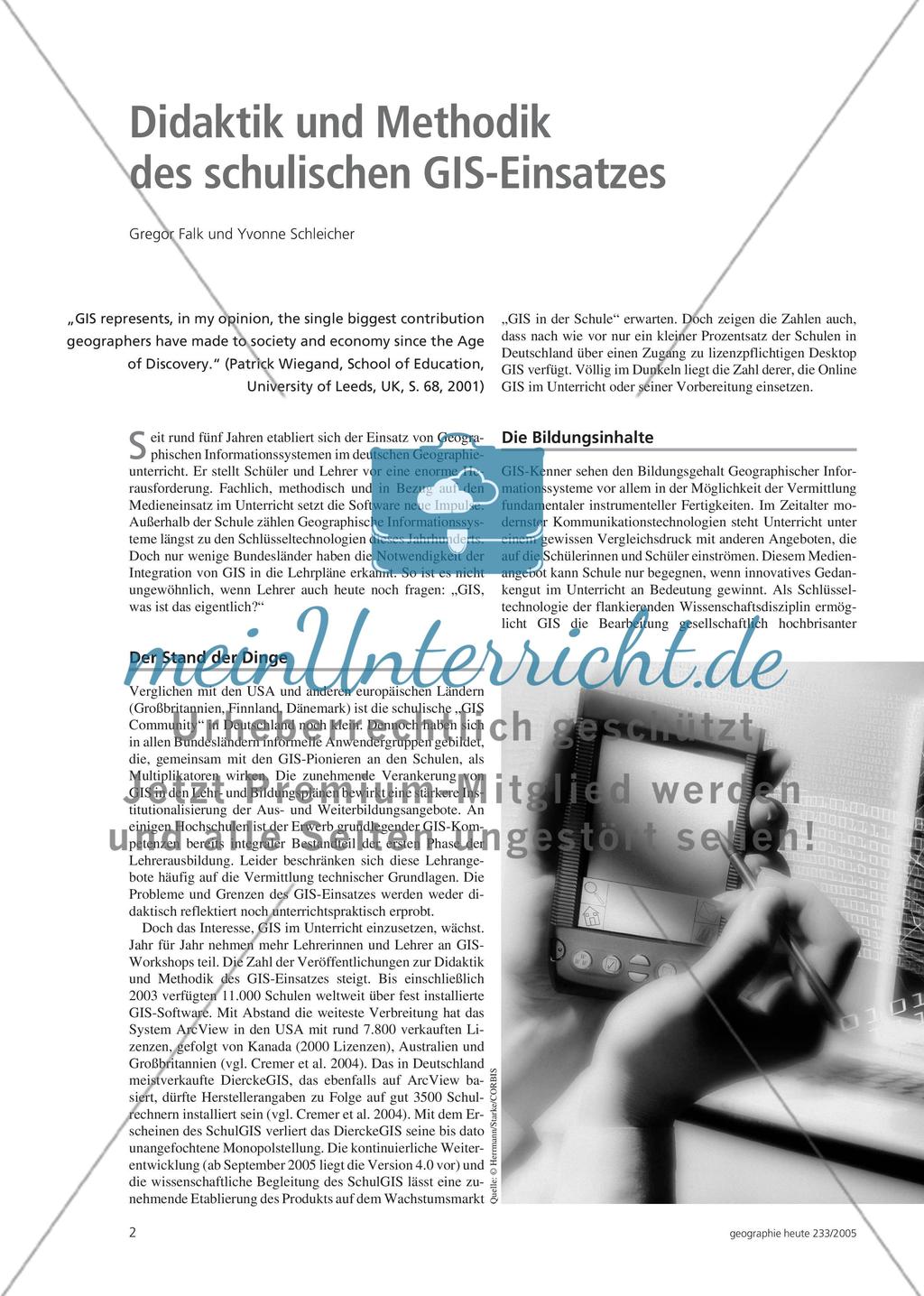 Didaktik und Methodik des schulischen GIS-Einsatze Preview 1
