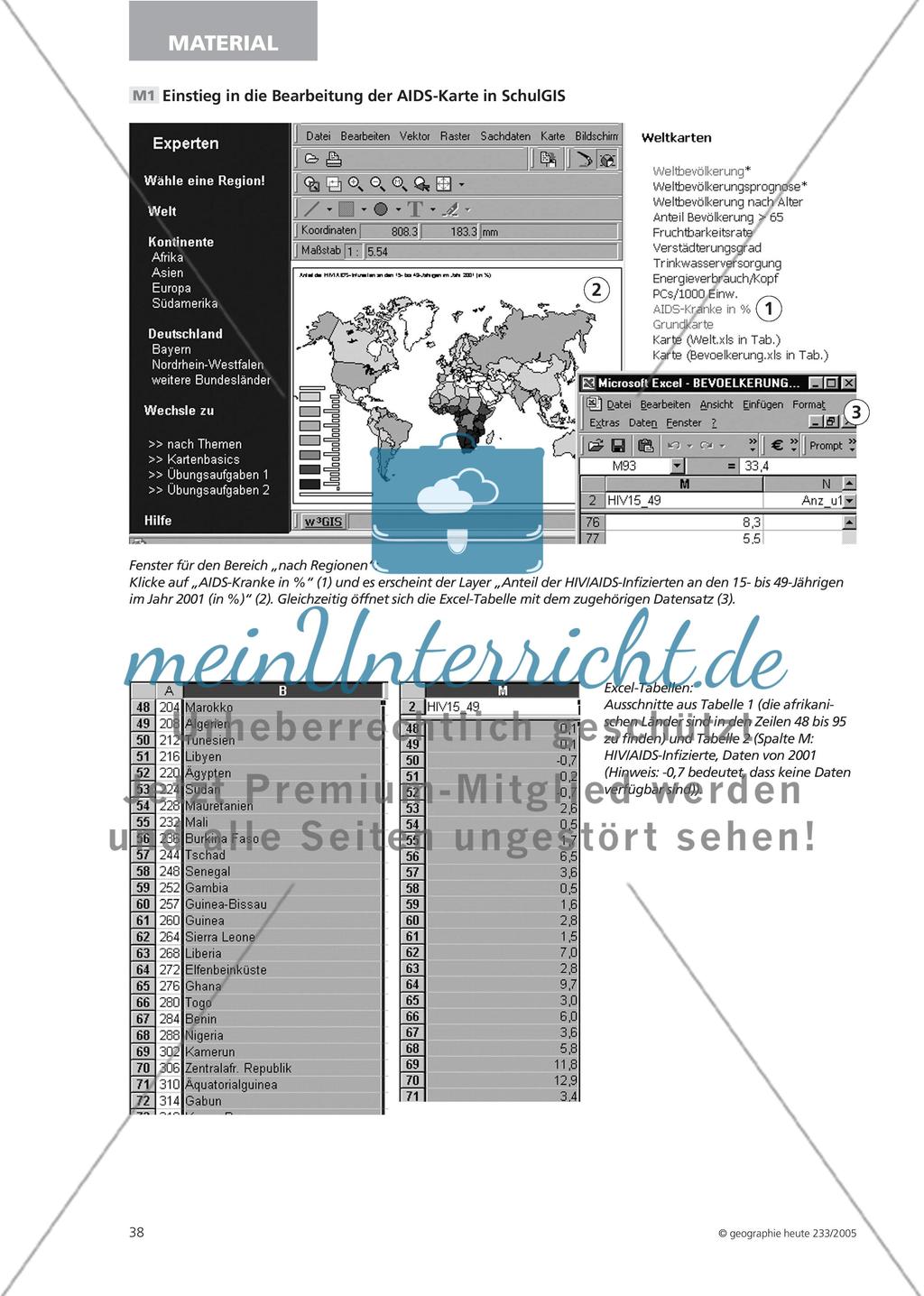 Bevölkerungsgeographie mit GIS-Datensätzen - HIV in Afrika Preview 3