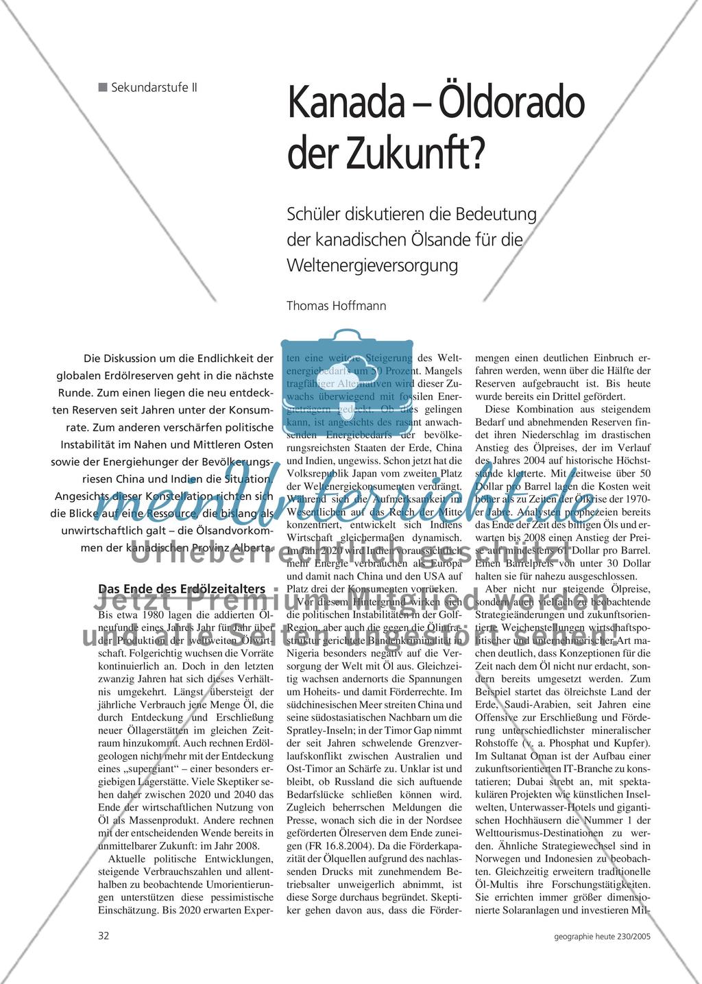 Kanada - Öldorado der Zukunft? Preview 1