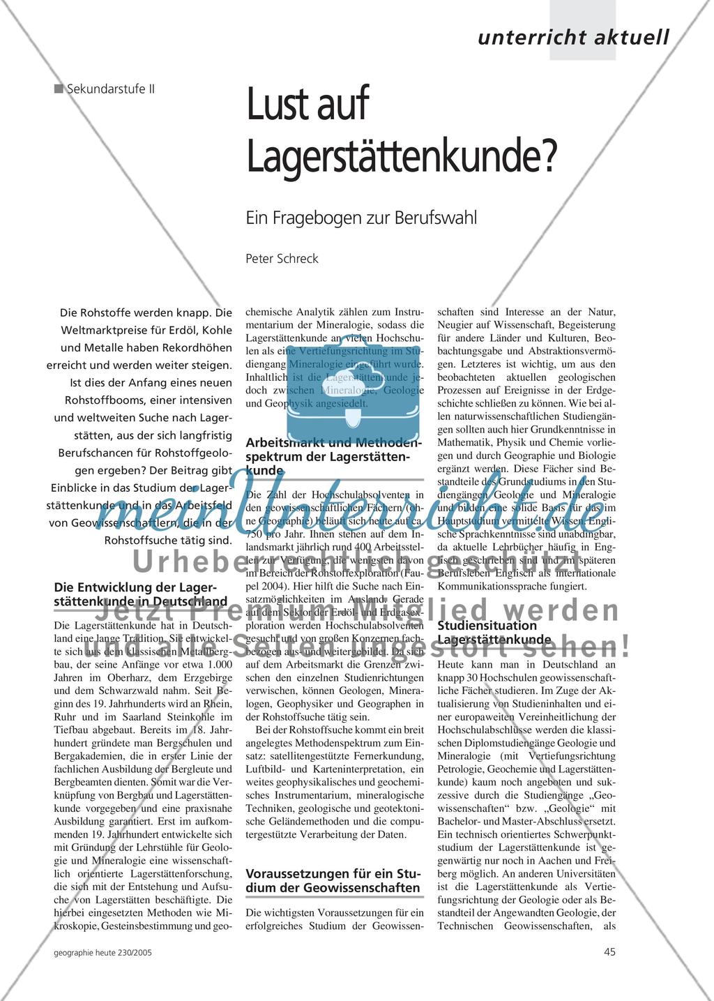 Lust auf Lagerstättenkunde? Preview 1