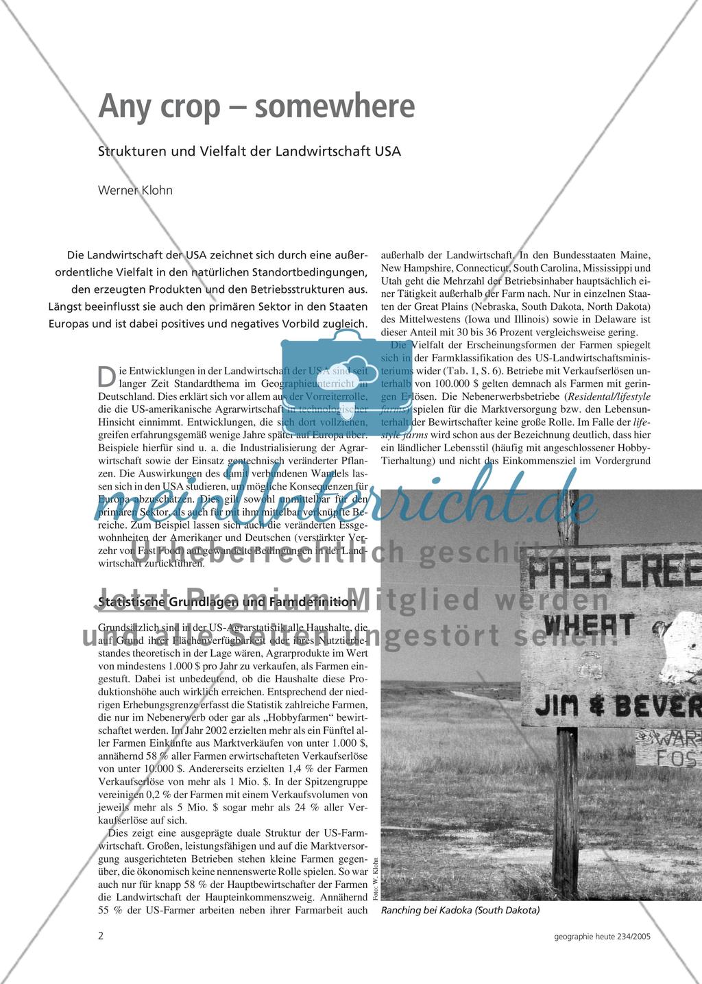 Any crop – somewhere - Strukturen und Vielfalt der Landwirtschaft USA Preview 1