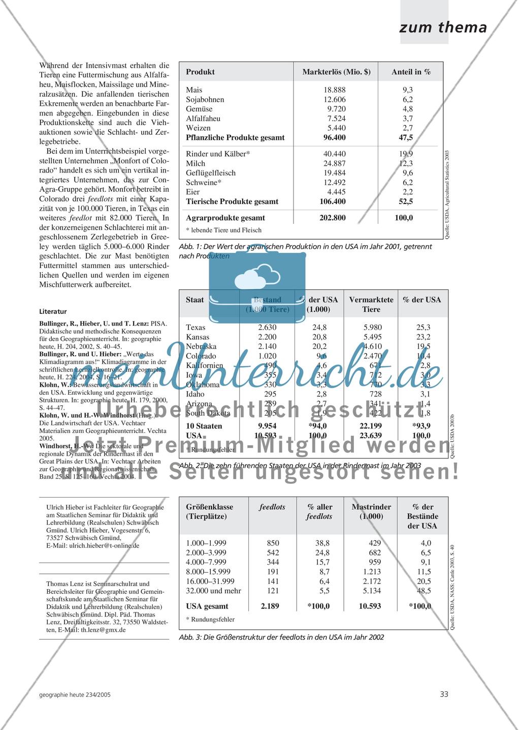 Industrialisierte Rindermast in den Great Plains - Ein Beitrag zur Entwicklung und Förderung der Lesekompetenz im Geographieunterricht Preview 2