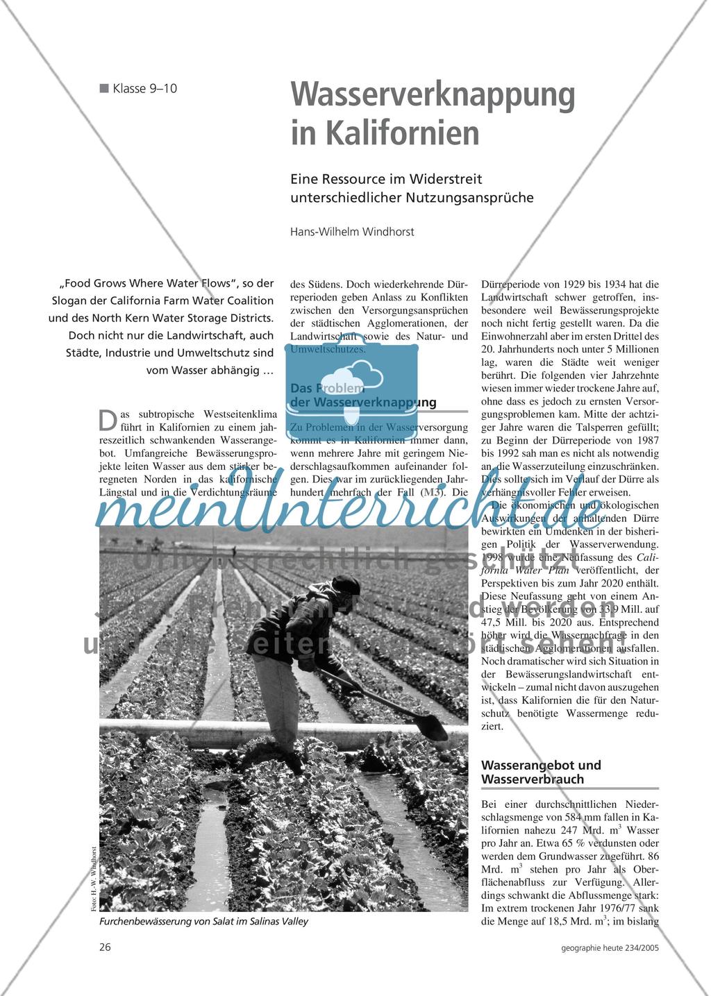 Wasserverknappung in Kalifornien - Eine Ressource im Widerstreit unterschiedlicher Nutzungsansprüche Preview 1