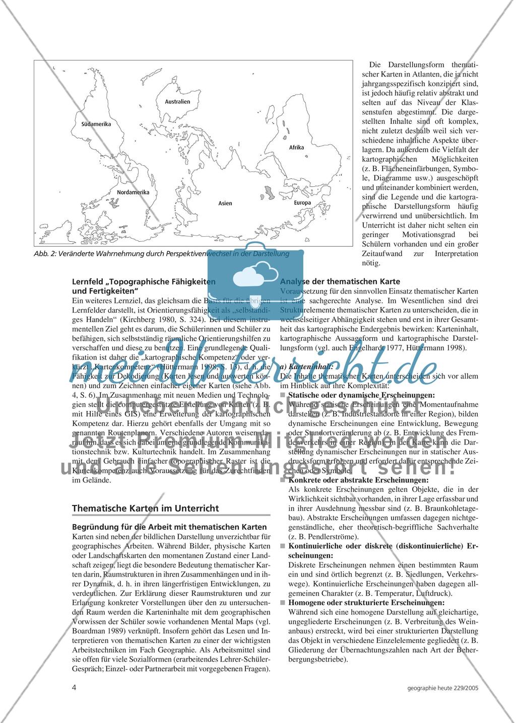 Thematische Karten im Geographieunterricht Preview 3