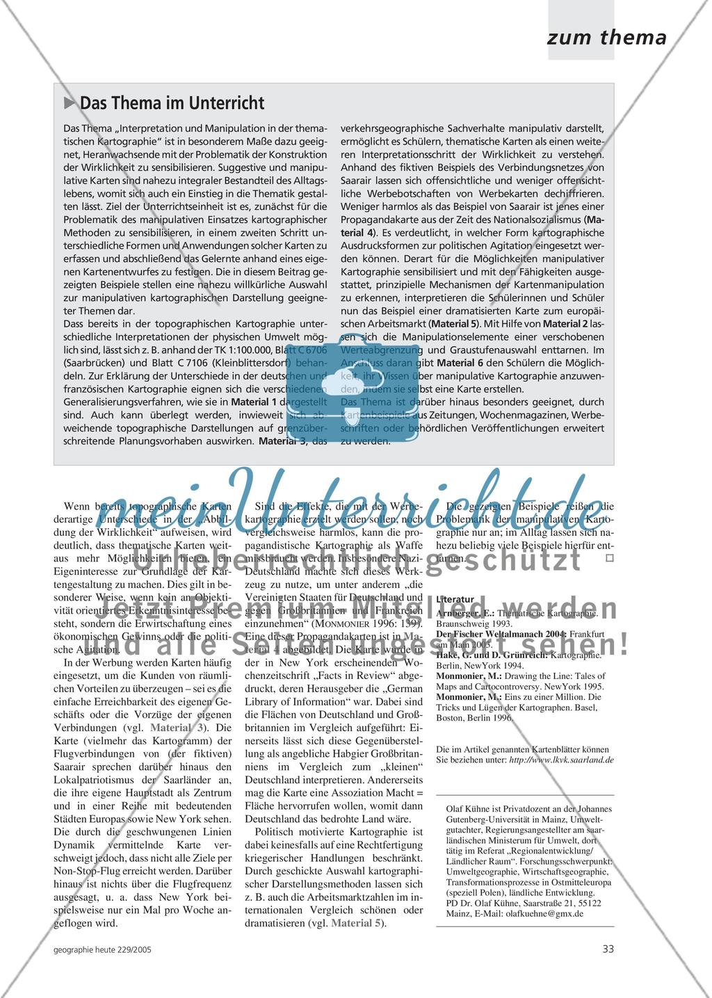 Interpretation und Manipulation in der thematischen Kartographie - Schüler überprüfen Kartenaussagen Preview 2