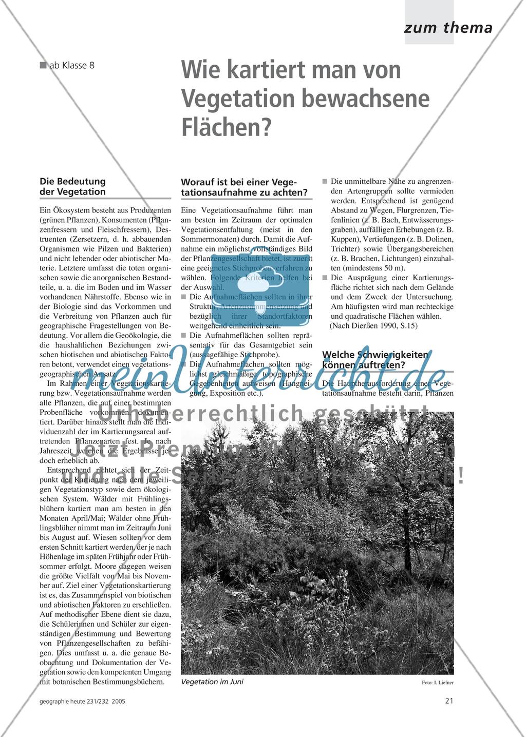 Wie kartiert man von Vegetation bewachsene Flächen? Preview 1