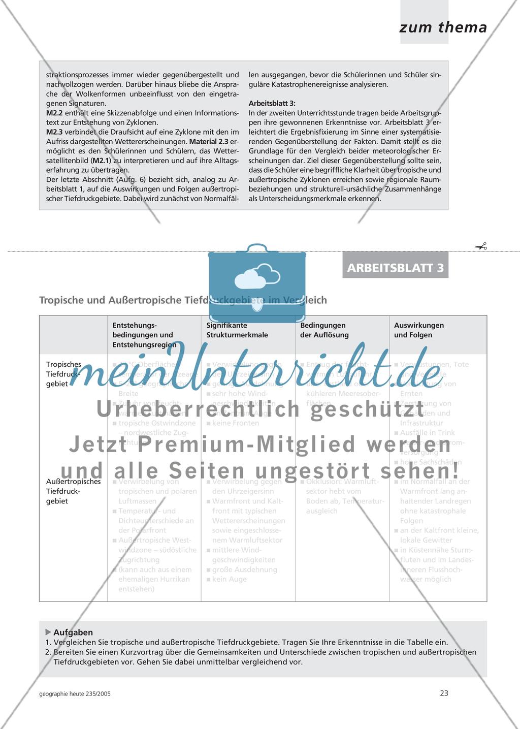 Tropisch oder außertropisch? - Mit Wettersatellitenbildern Tiefdruckgebiete vergleichen Preview 2