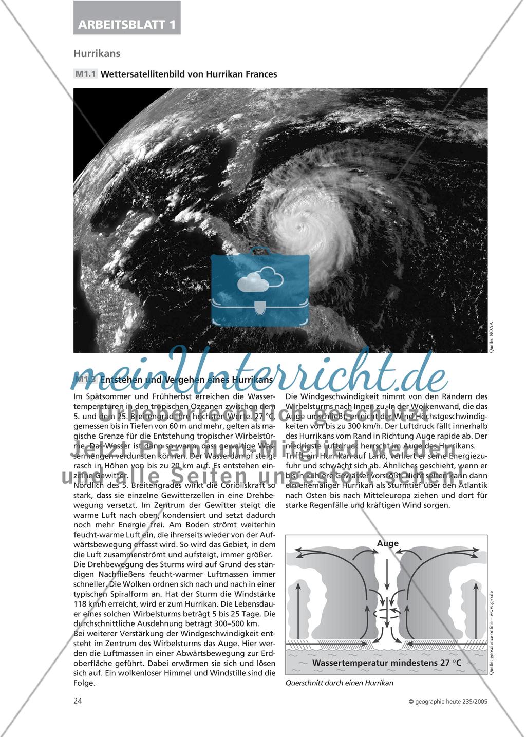 Tropisch oder außertropisch? - Mit Wettersatellitenbildern Tiefdruckgebiete vergleichen Preview 3