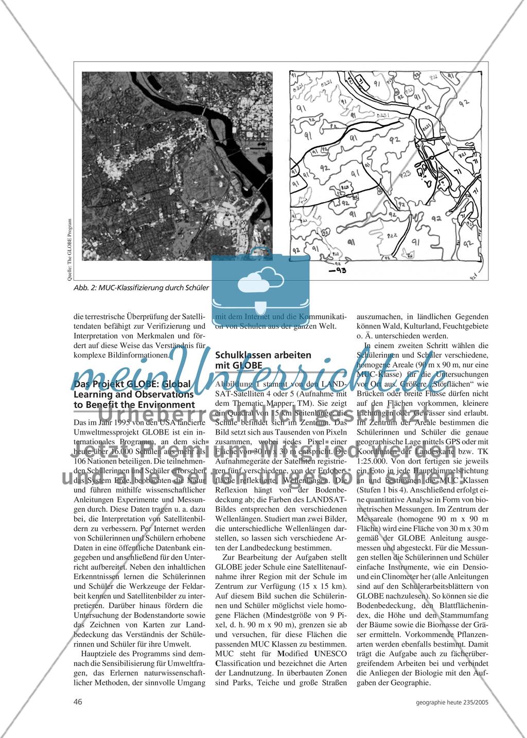 Terrestrische Überprüfung von Satellitendaten - Das GLOBE-Projekt – ein internationales Umweltmessprogramm für Schulen Preview 2