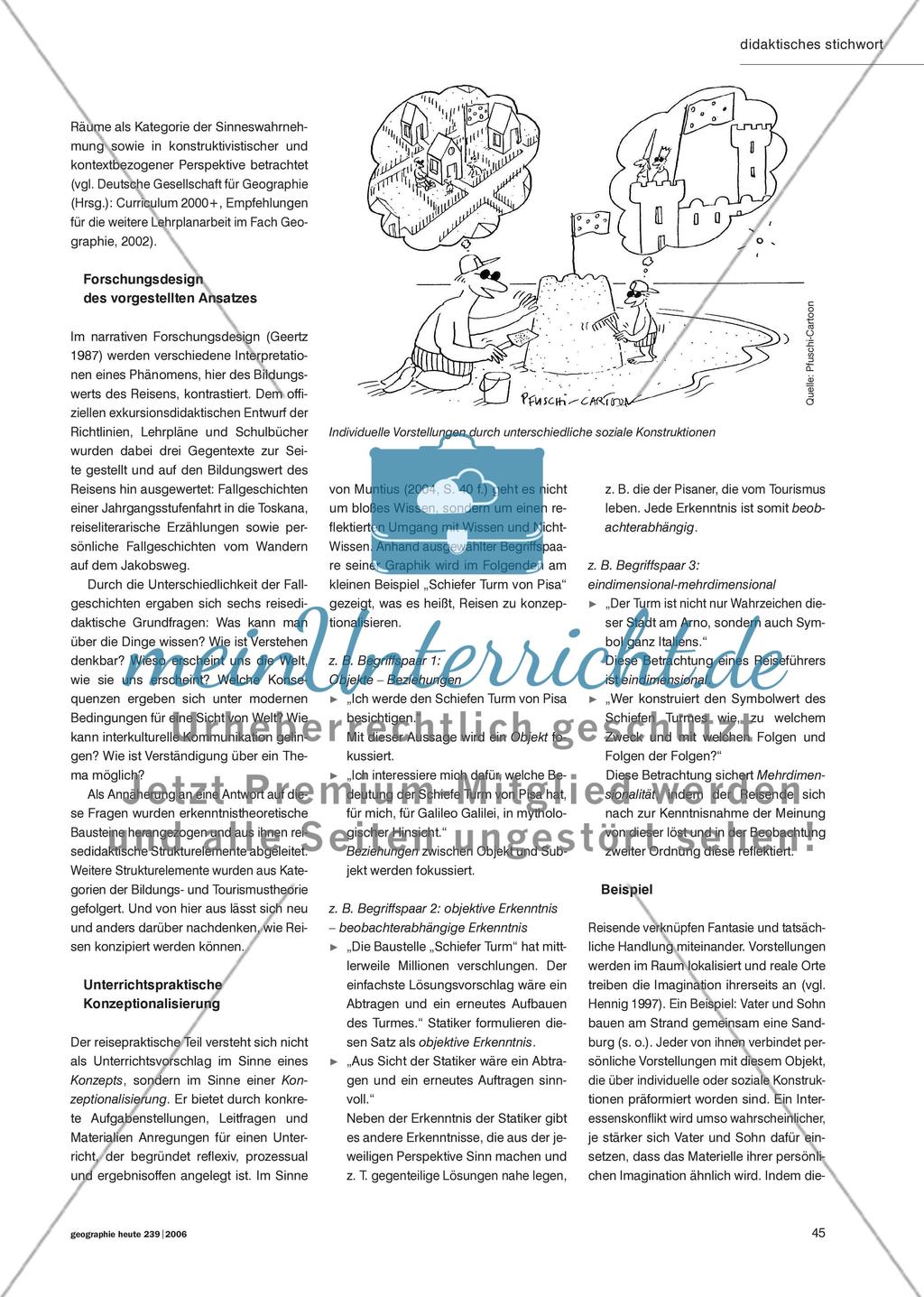 Reisen beginnt im Kopf - Bericht über die theoretische Grundlegung einer subjektzentrierten Reisedidaktik Preview 2