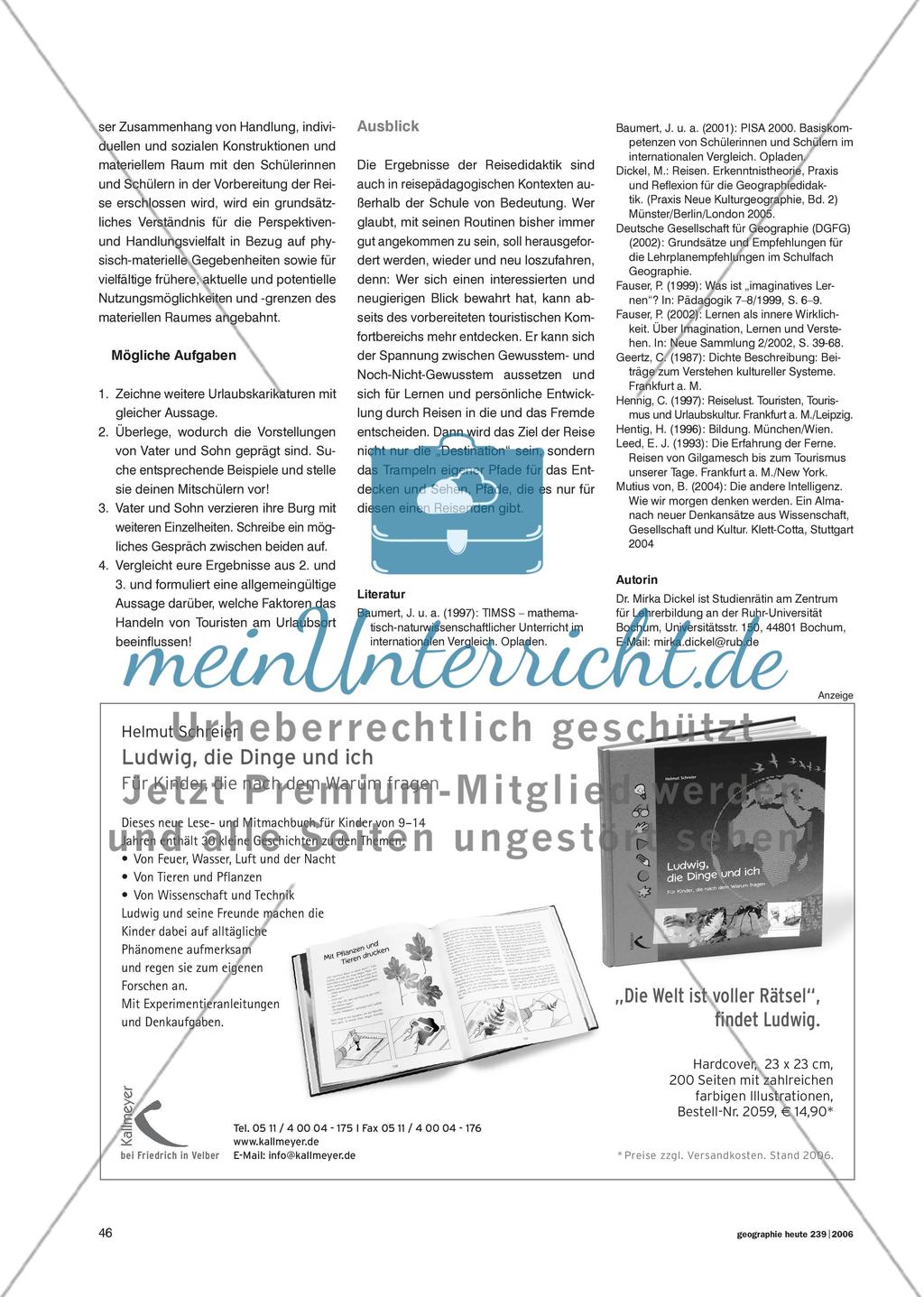 Reisen beginnt im Kopf - Bericht über die theoretische Grundlegung einer subjektzentrierten Reisedidaktik Preview 3