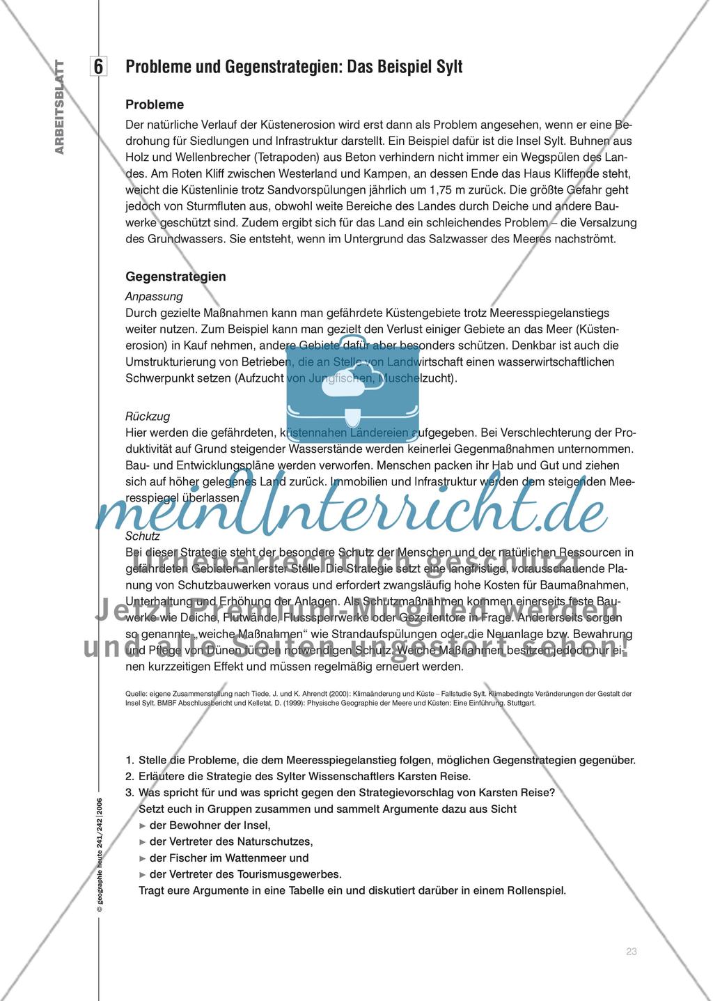 Land unter in Schleswig-Holstein? - Eine Unterrichtsanregung zu Klimawandel und Meeresspiegelanstieg Preview 8