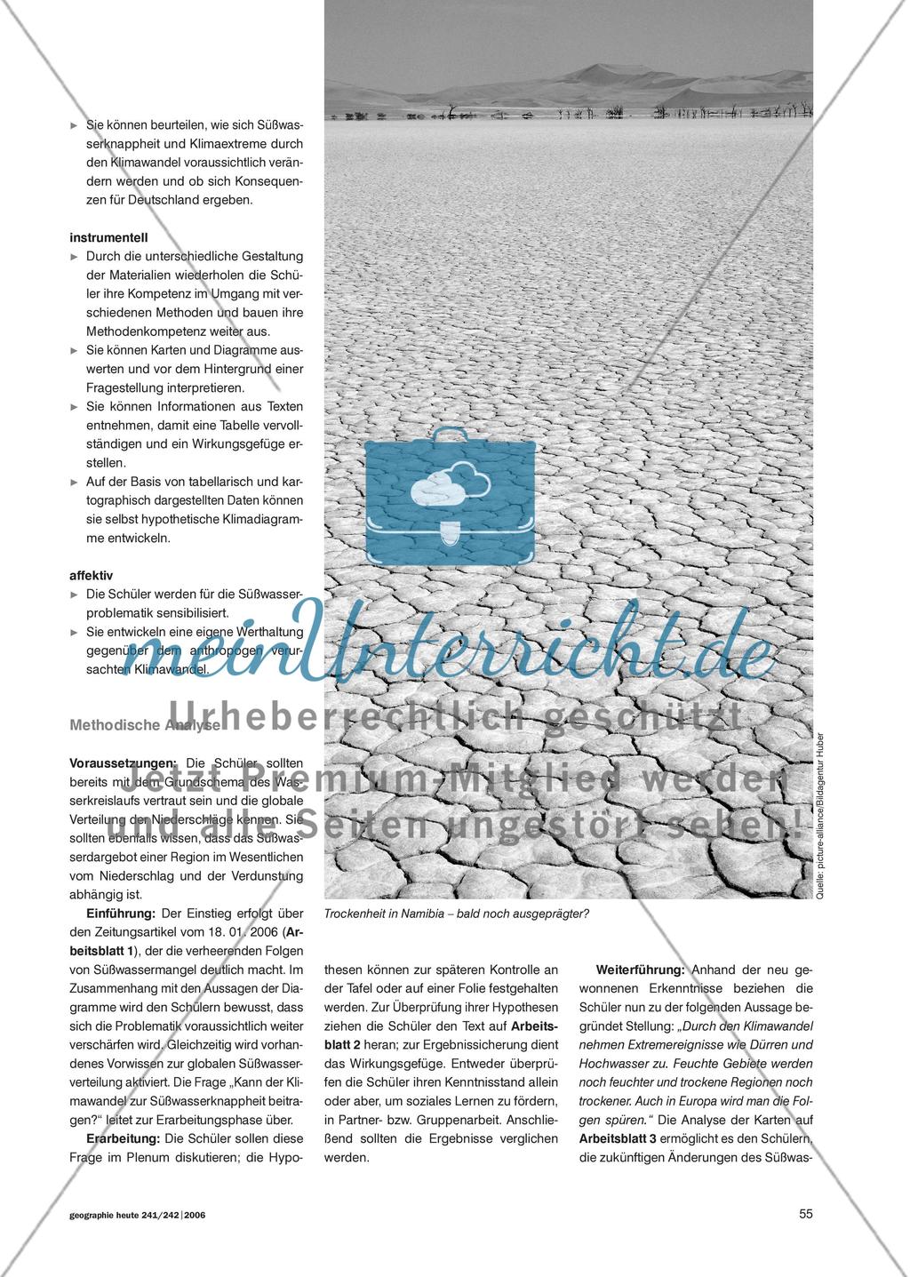 Klimawandel und Süßwasserdargebot: Segen oder Katastrophe? - Mit Methodenvielfalt die Auswirkungen des Klimawandels auf den Wasserkreislauf untersuchen Preview 2