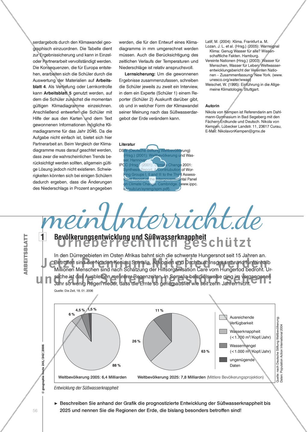 Klimawandel und Süßwasserdargebot: Segen oder Katastrophe? - Mit Methodenvielfalt die Auswirkungen des Klimawandels auf den Wasserkreislauf untersuchen Preview 3