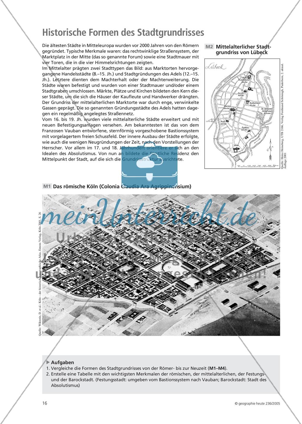 Historische Formen des Stadtgrundrisses Preview 1