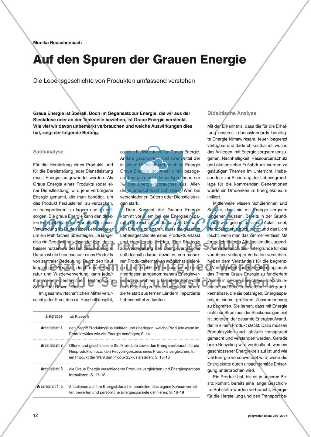 Auf den Spuren der Grauen Energie - Die Lebensgeschichte von Produkten umfassend verstehen Preview 1