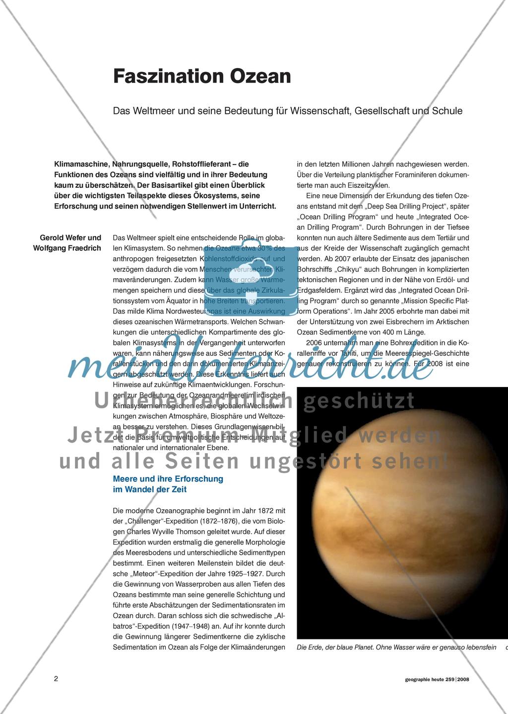 Faszination Ozean - Das Weltmeer und seine Bedeutung für Wissenschaft, Gesellschaft und Schule Preview 1