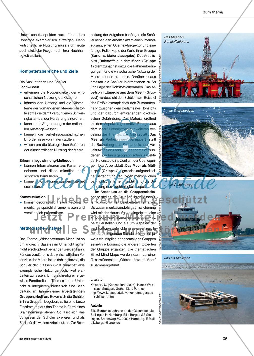 Das Meer als Wirtschaftsraum I - Rohstoffe, Energie und Verkehr Preview 2