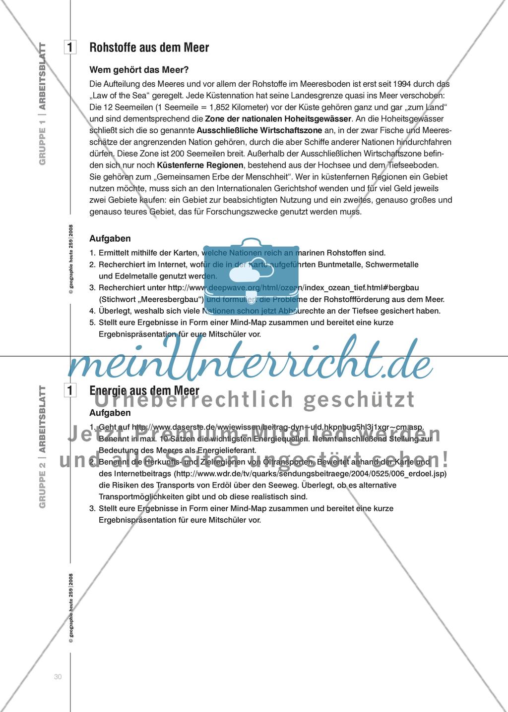 Das Meer als Wirtschaftsraum I - Rohstoffe, Energie und Verkehr Preview 3