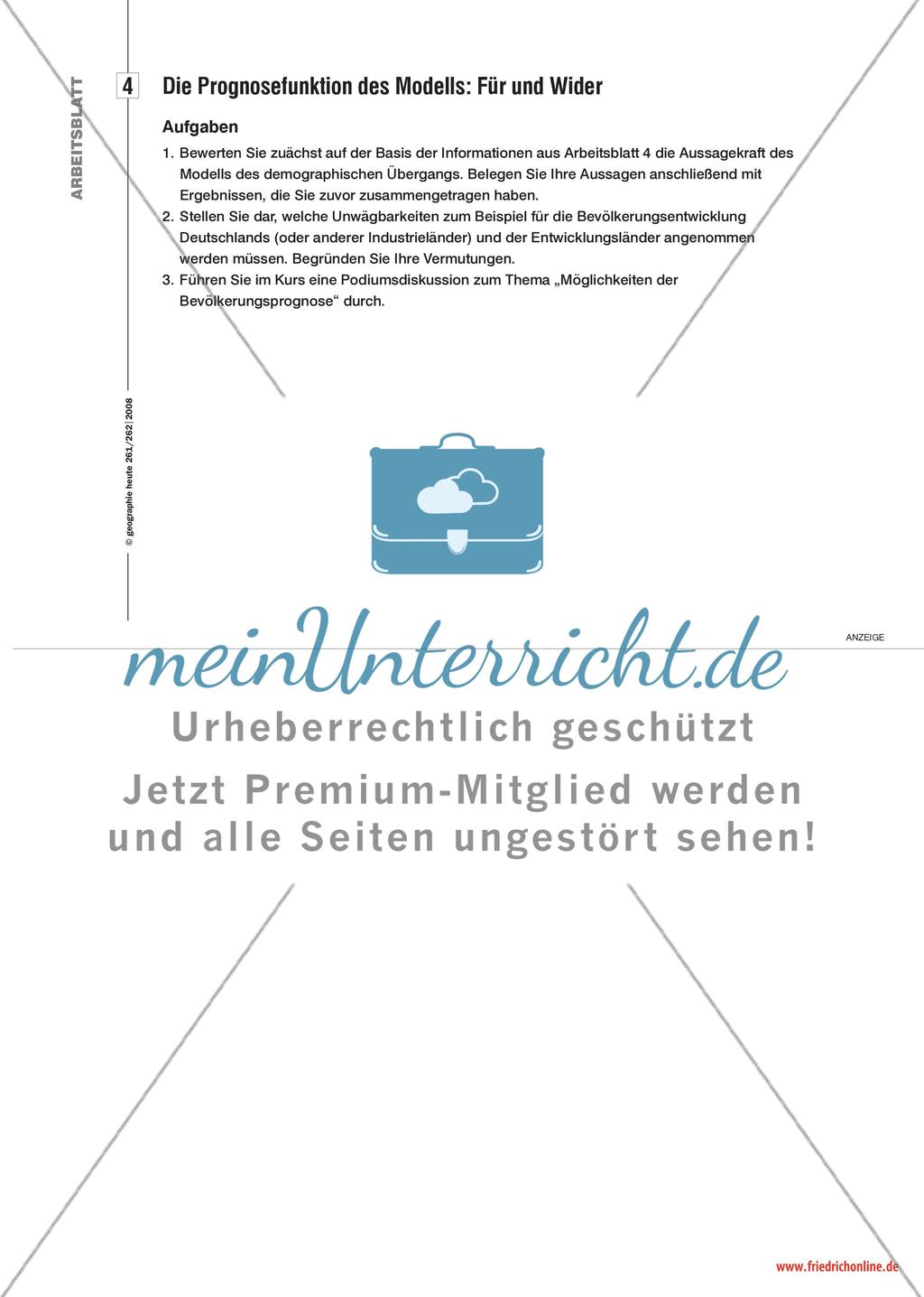 Das Modell des demographischen Übergang - Ein