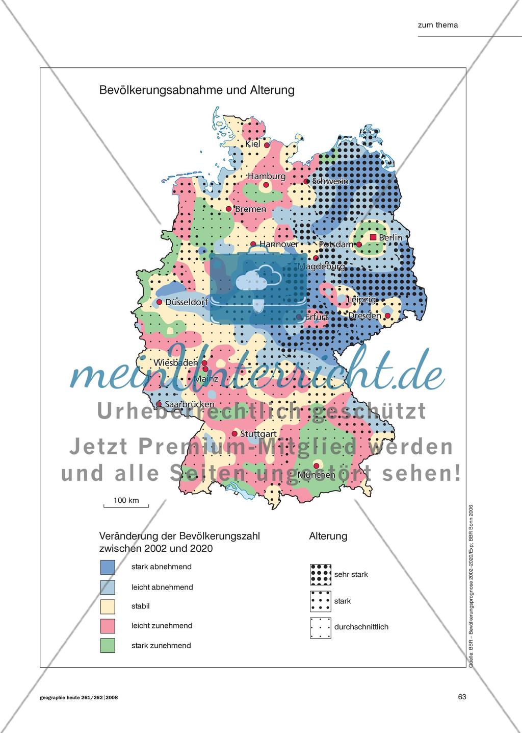 Demographie vor der Haustür - Leitfadengestützter Projektunterricht zur Darstellung regionaler demographischer Tendenzen Preview 2
