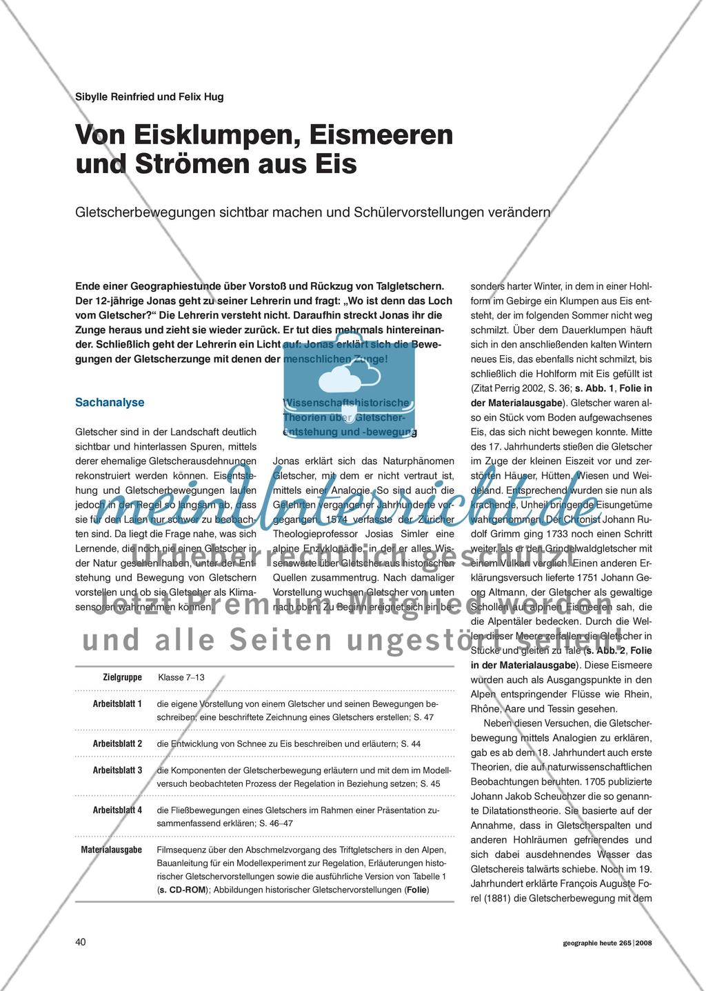 Von Eisklumpen, Eismeeren und Strömen aus Eis - Gletscherbewegungen sichtbar machen und Schülervorstellungen verändern Preview 1