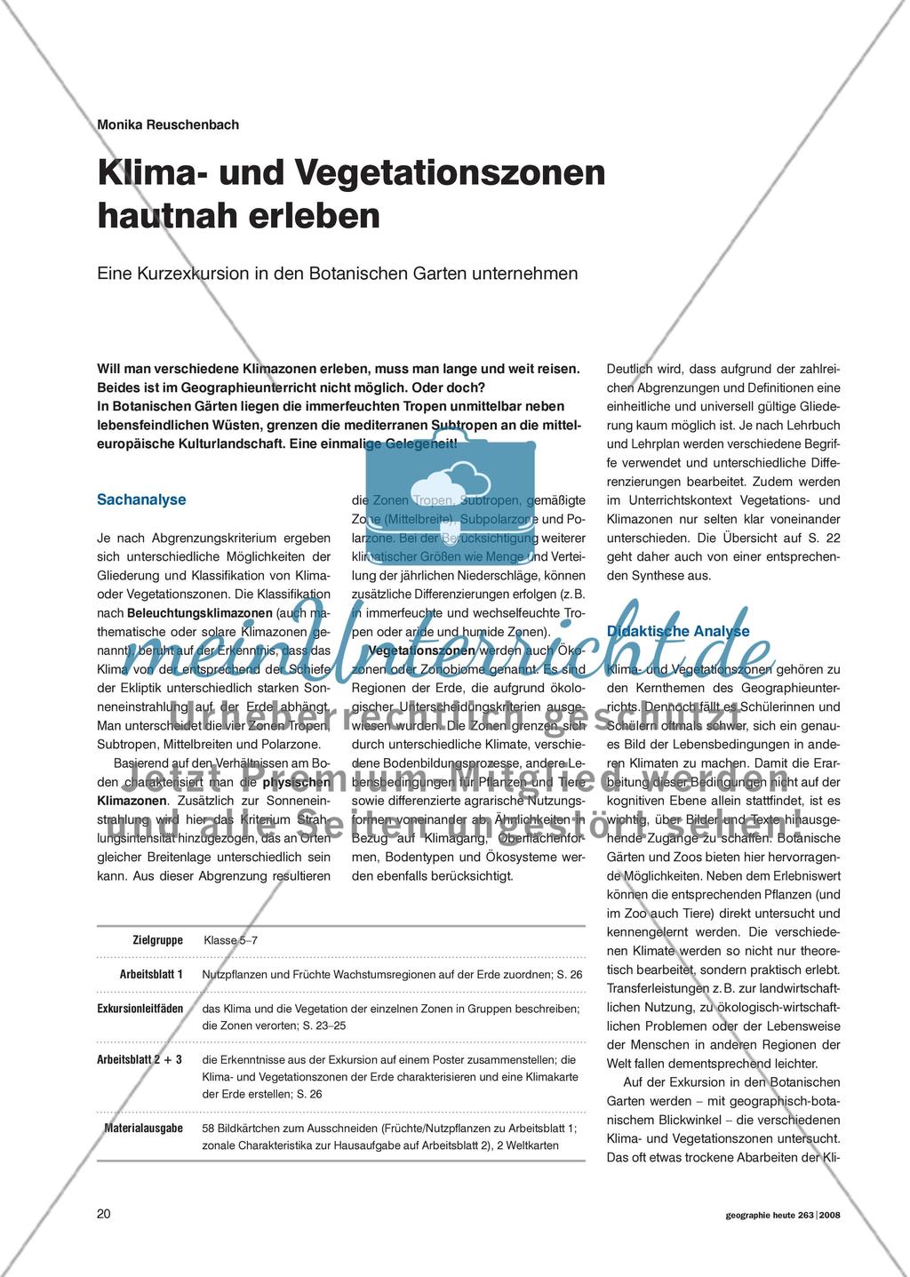 Klima- und Vegetationszonen hautnah erleben - Eine Kurzexkursion in den Botanischen Garten unternehmen Preview 1