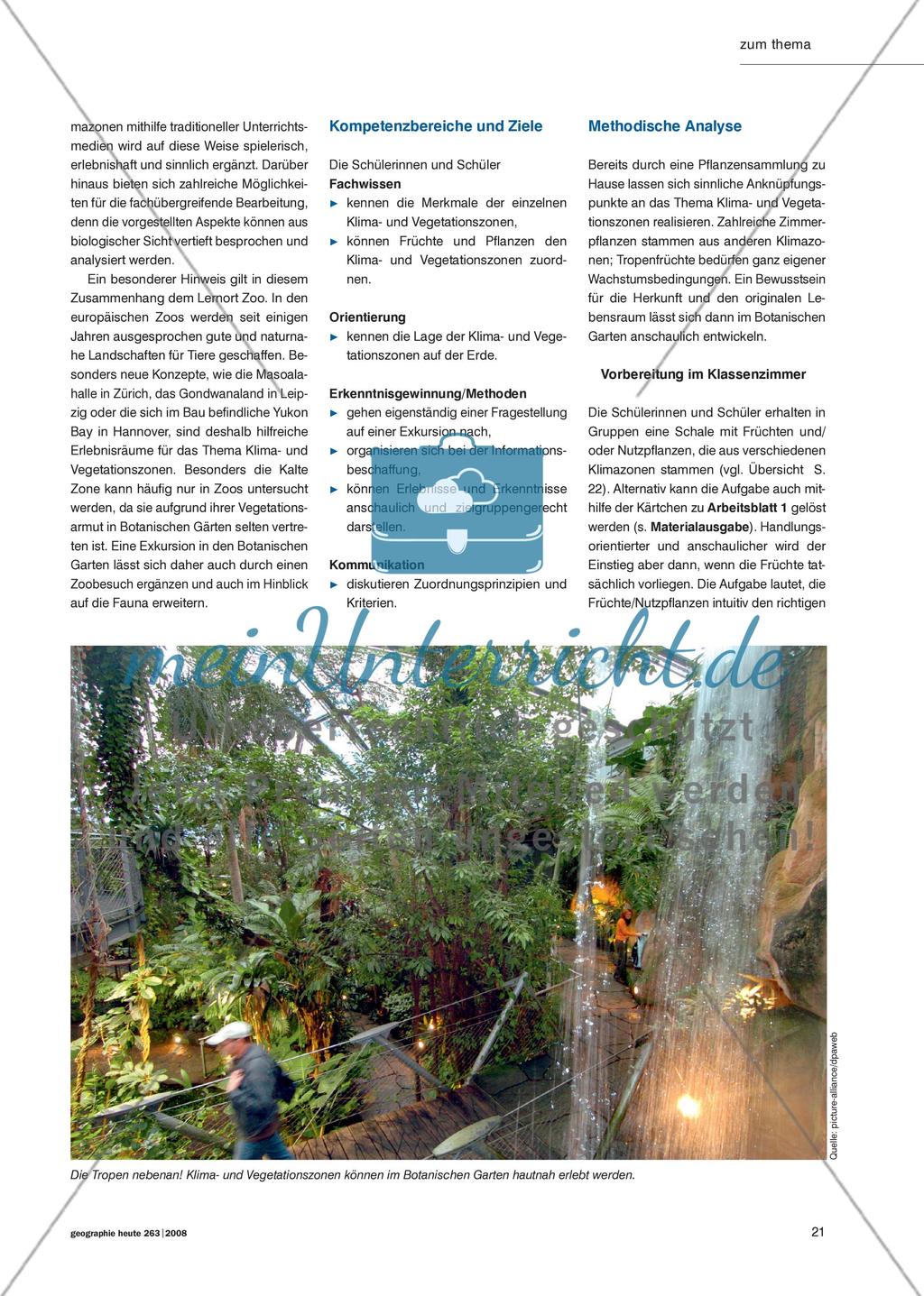 Klima- und Vegetationszonen hautnah erleben - Eine Kurzexkursion in den Botanischen Garten unternehmen Preview 2