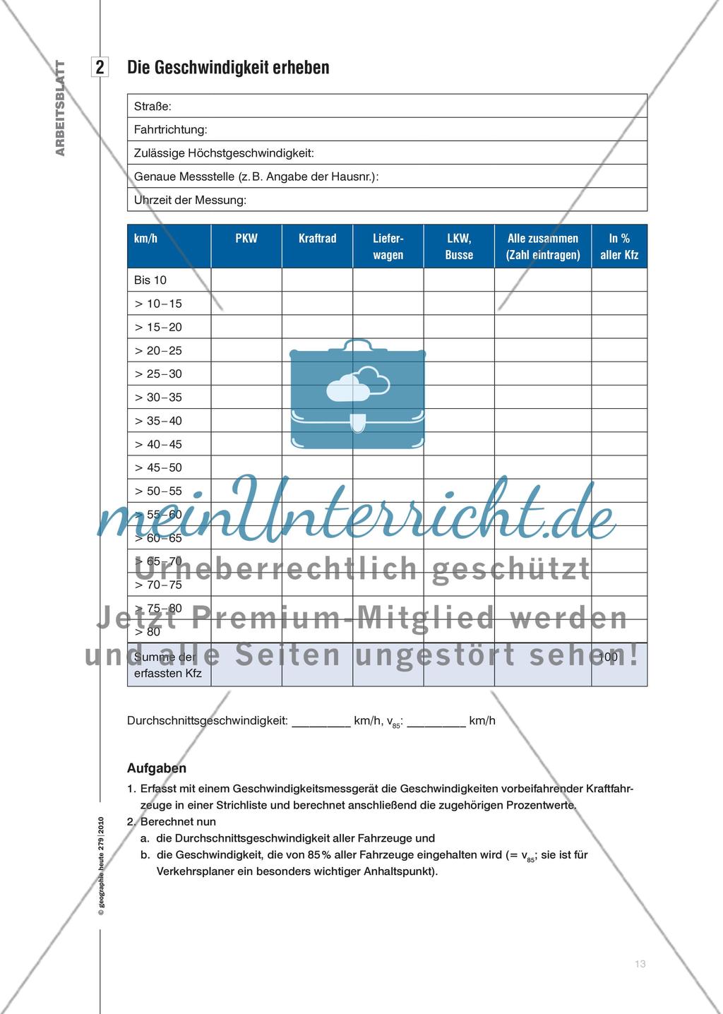 Messen, evaluieren, regulieren - Das Verkehrsaufkommen bestimmen und Beruhigungsmaßnahmen entwickeln Preview 6