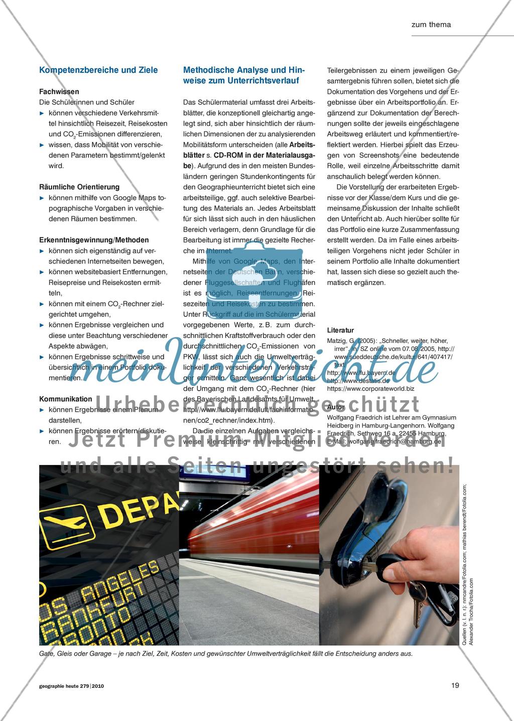 Gate, Gleis oder Garage? - Durch eine strukturierte Internetrecherche den „richtigen“ Verkehrsträger ermitteln Preview 2