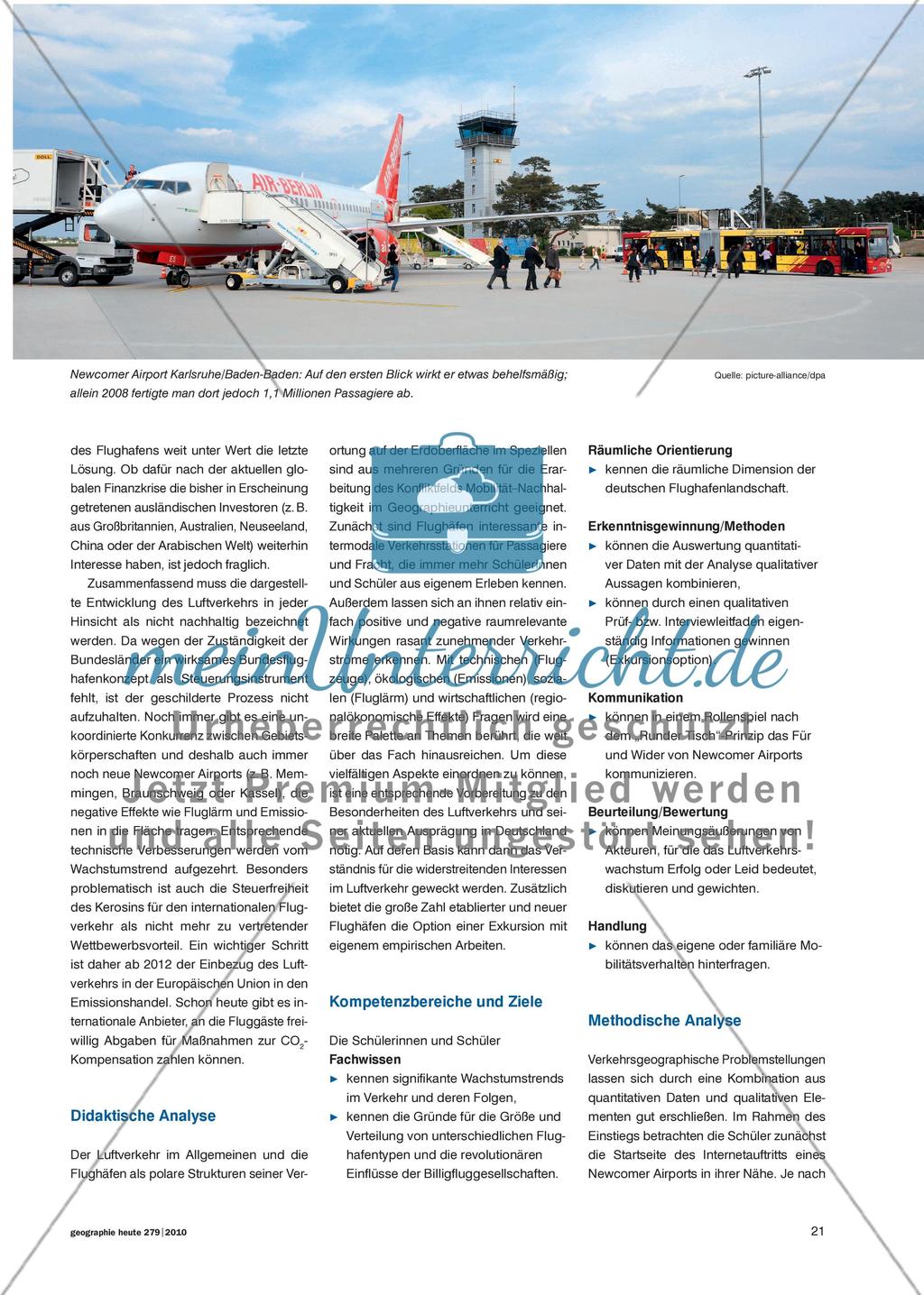 Newcomer Airports und Low-Cost Airlines - Neues Mobilitätsverhalten im deutschen Luftverkehr und die Frage nach einer nachhaltigen Verkehrsentwicklung Preview 2