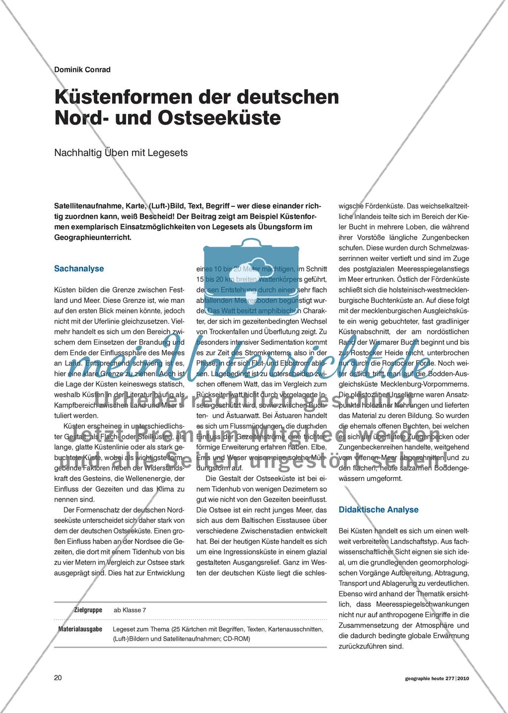Küstenformen der deutschen Nord- und Ostseeküste - Nachhaltig Üben mit Legesets Preview 1