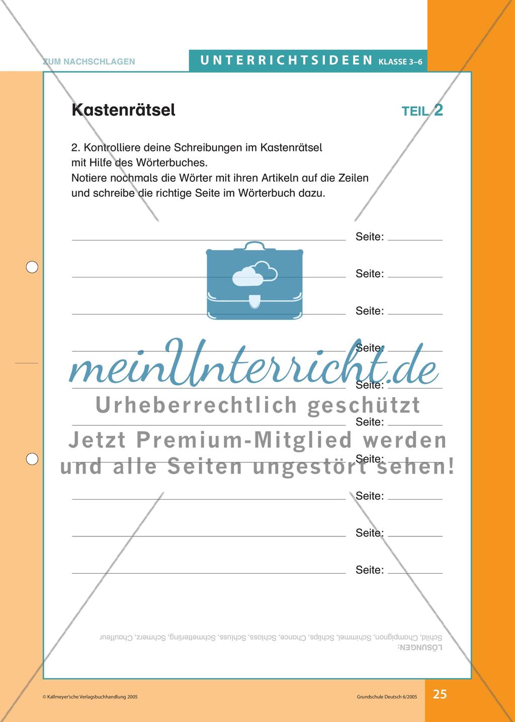 Übungen zum Nachschlagen im Wörterbuch Preview 4