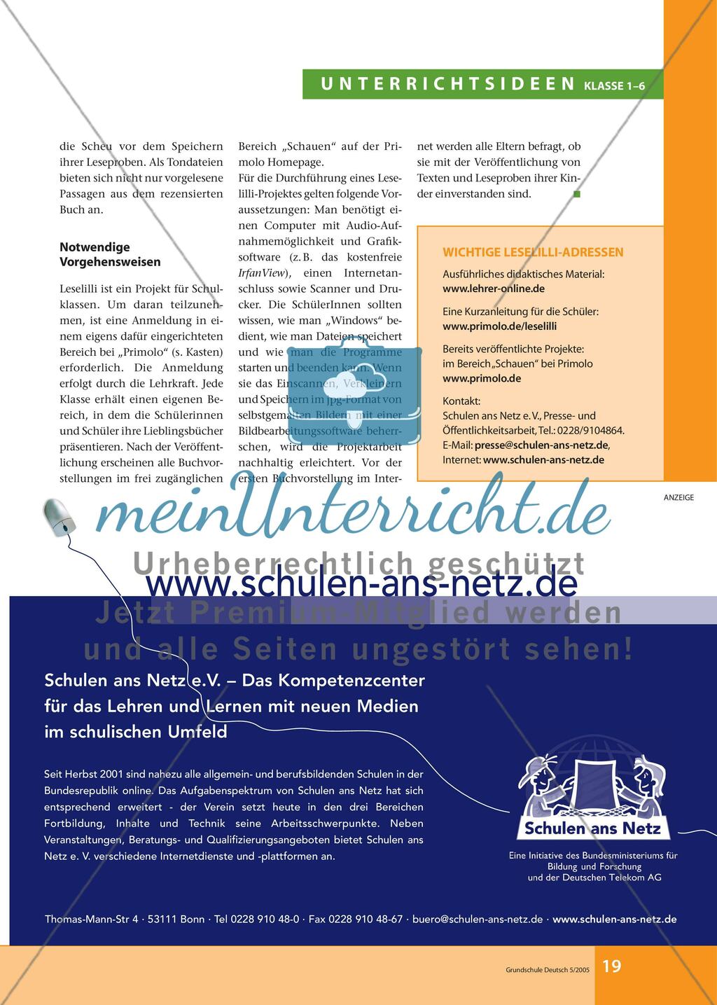 Das „Leselilli“-Projekt Preview 2