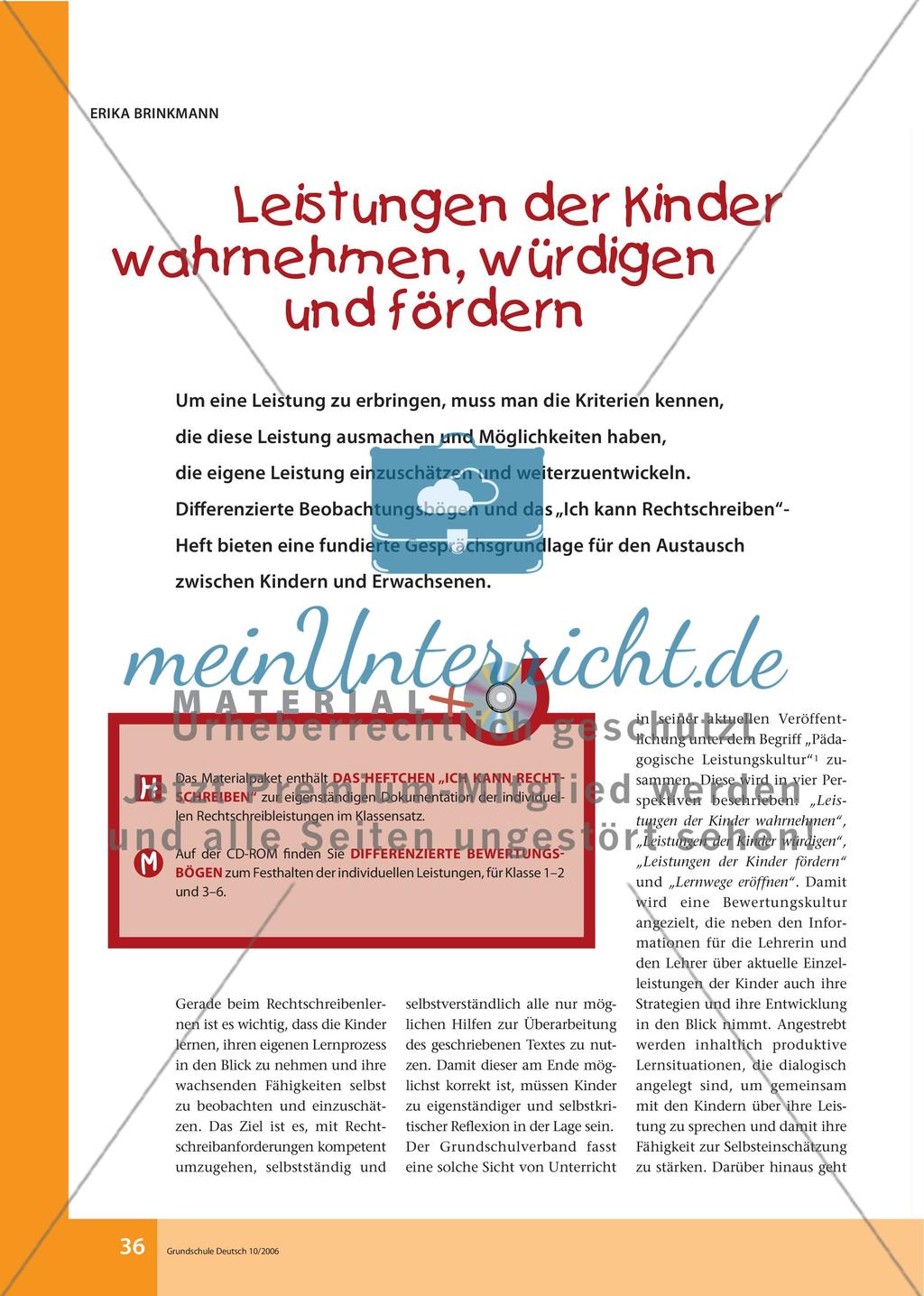 Leistungen der Kinder wahrnehmen, würdigen und fördern Preview 1