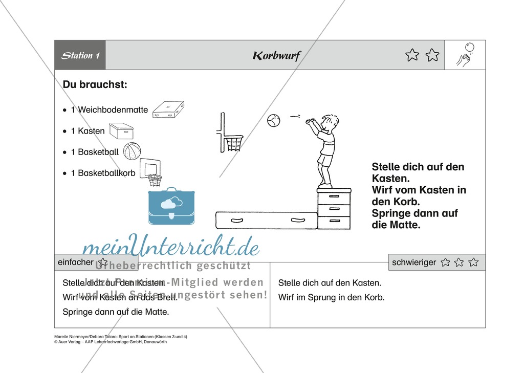 Grundlegende Elemente des Hand- und Basketball an acht Stationen trainieren Preview 1