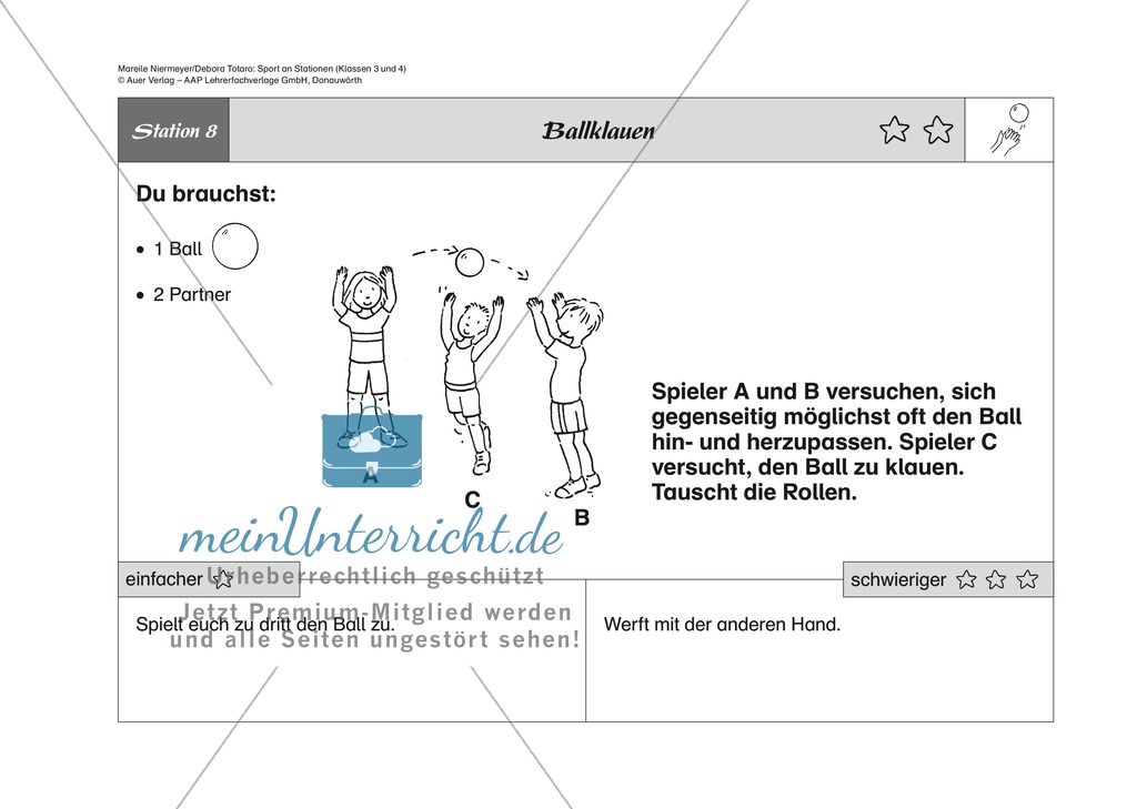 Grundlegende Elemente des Hand- und Basketball an acht Stationen trainieren Preview 8