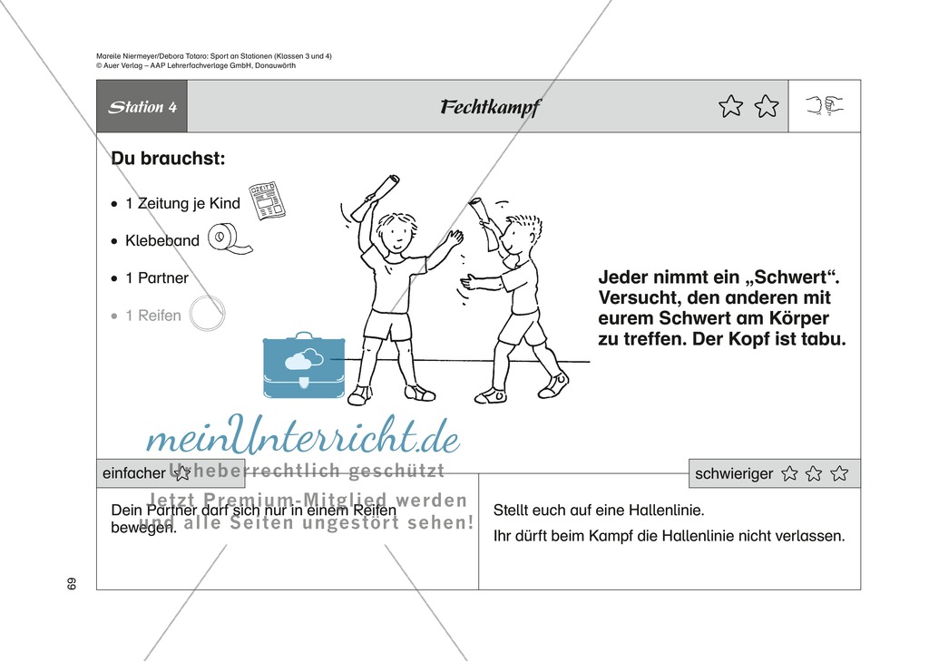 Kampfsport: Stationenlernen zu Ringübungen, Fechtübungen und Schlagübungen Preview 4