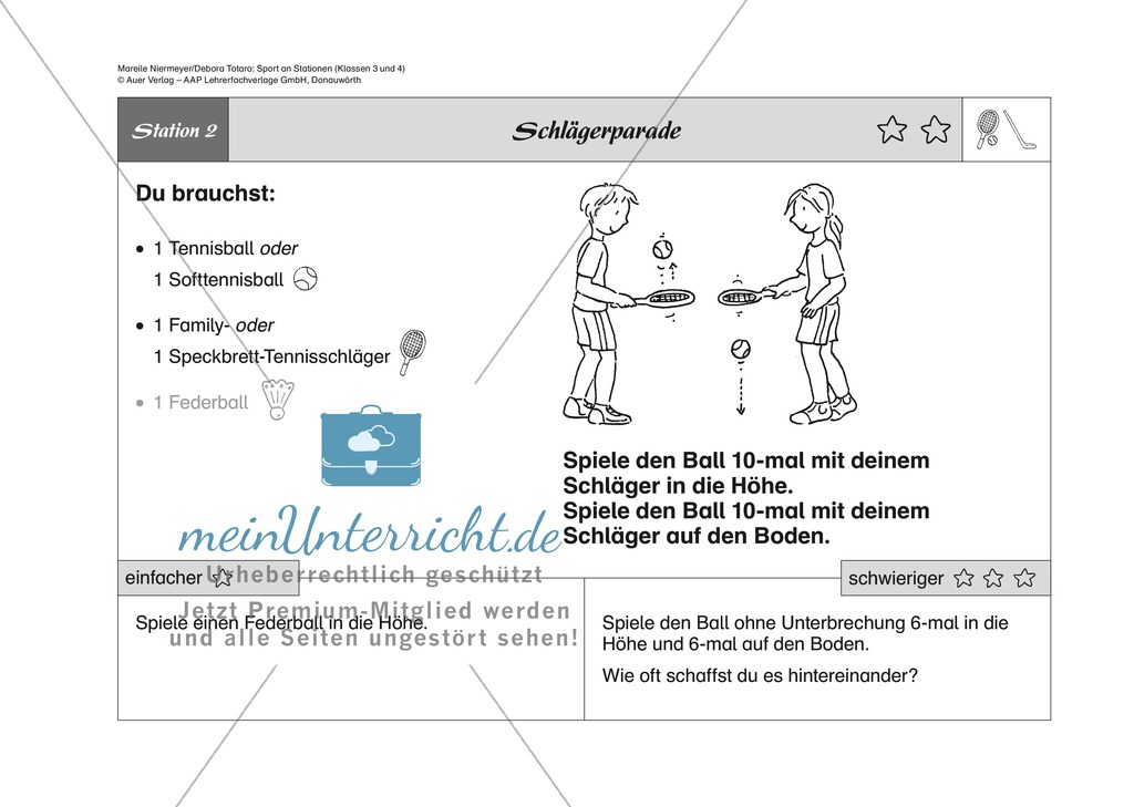 Rückschlagspiele: Stationenlernen zu den Grundspielarten beim Hockey und Tennis Preview 2