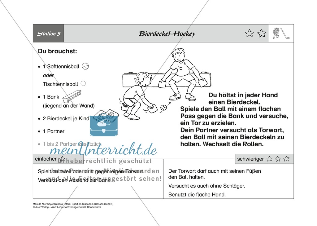 Rückschlagspiele: Stationenlernen zu den Grundspielarten beim Hockey und Tennis Preview 5