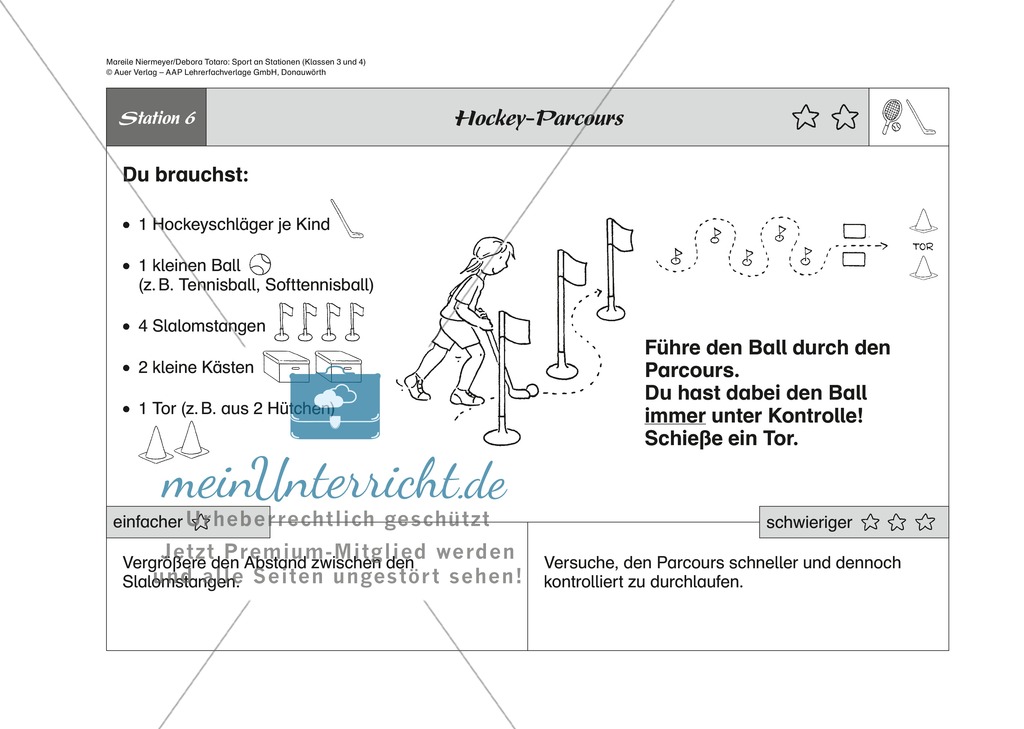 Rückschlagspiele: Stationenlernen zu den Grundspielarten beim Hockey und Tennis Preview 6