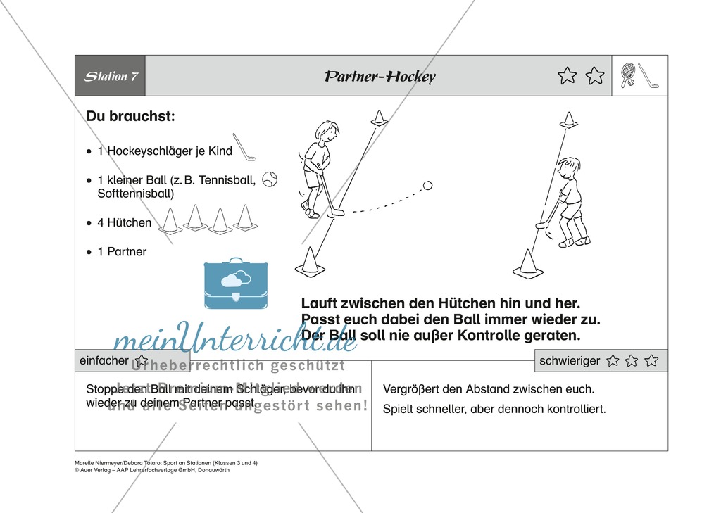 Rückschlagspiele: Stationenlernen zu den Grundspielarten beim Hockey und Tennis Preview 7