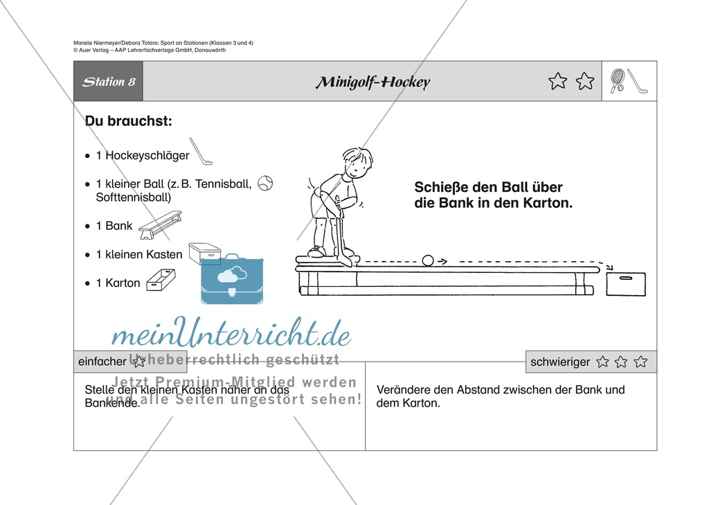Rückschlagspiele: Stationenlernen zu den Grundspielarten beim Hockey und Tennis Preview 8