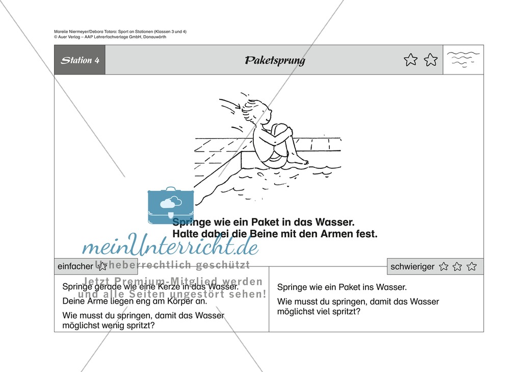 Wassersport: Stationenlernen zum Springen, Tauchen und Schwimmen Preview 4