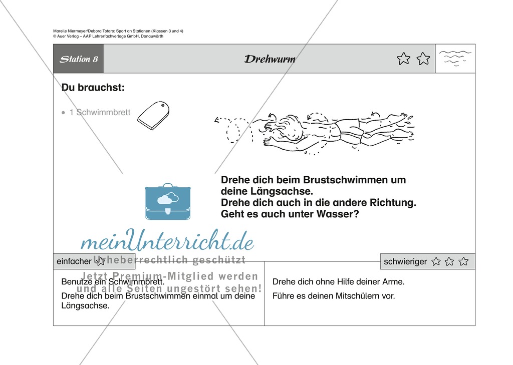 Wassersport: Stationenlernen zum Springen, Tauchen und Schwimmen Preview 8