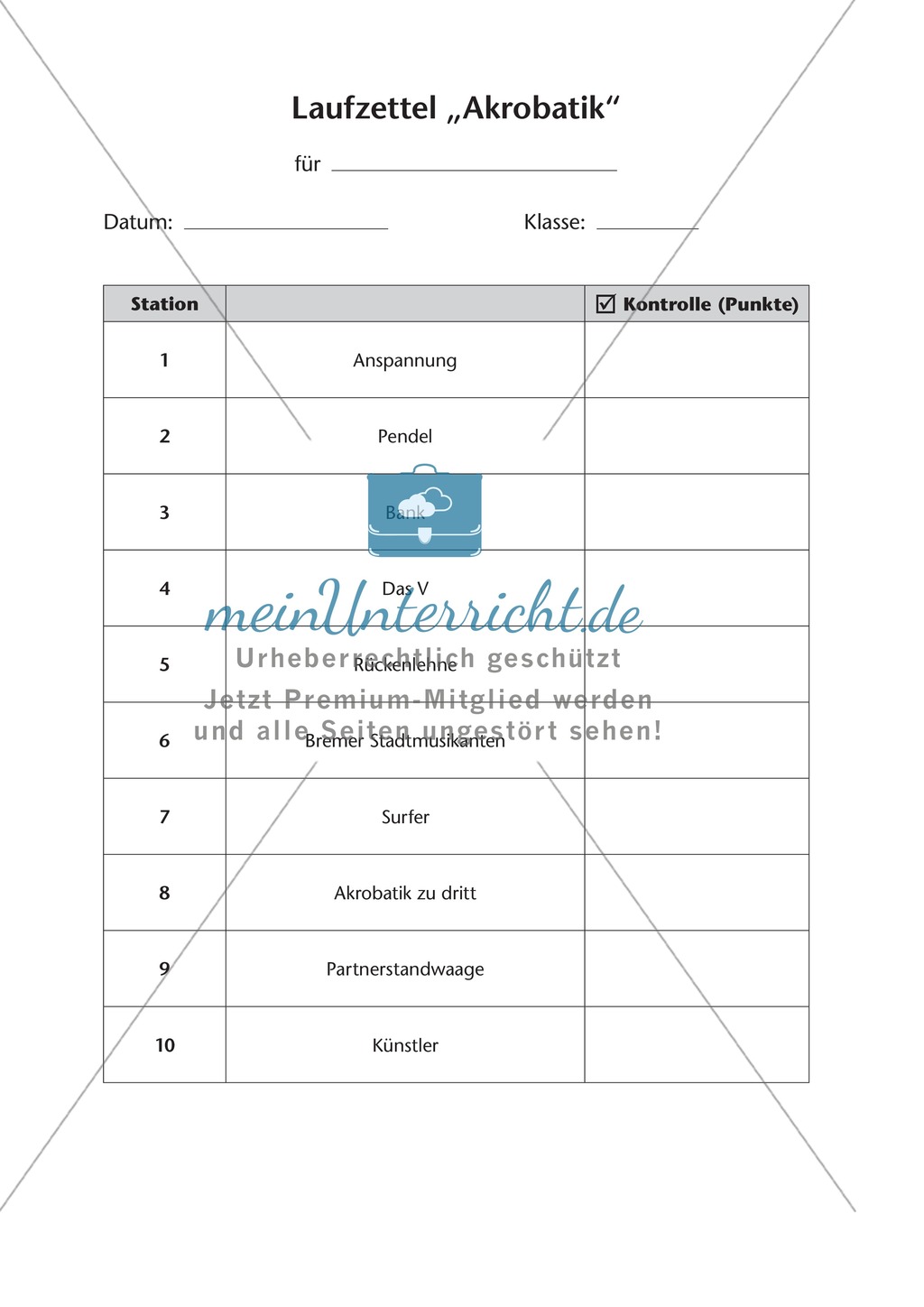 Stationenlernen zur Akrobatik zu den Kernthemen des Lehrplans Preview 11