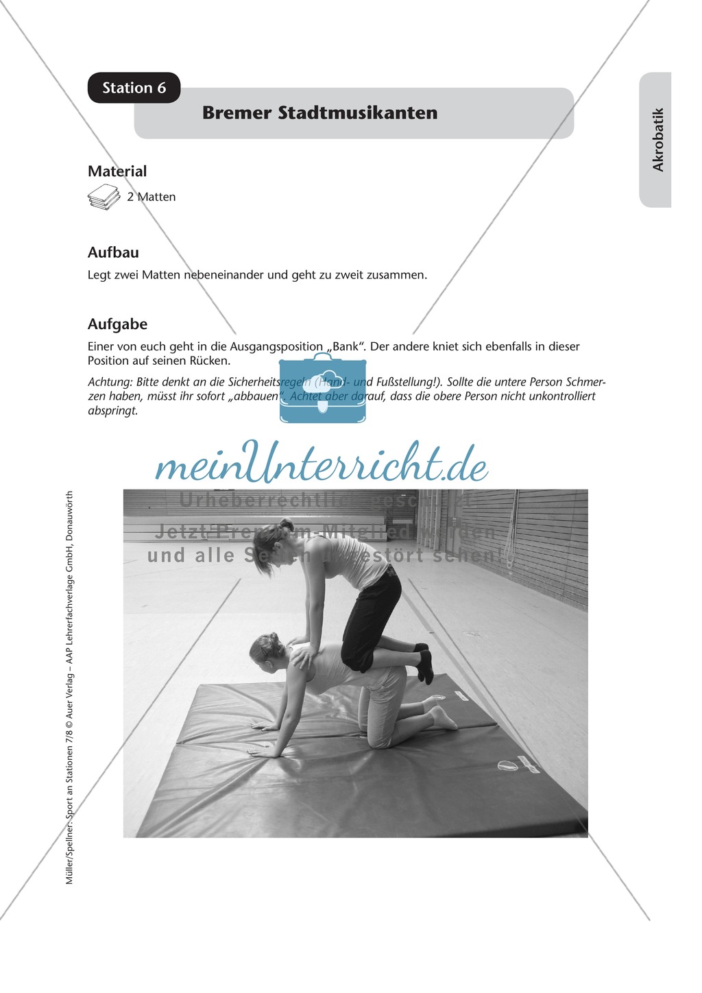 Stationenlernen zur Akrobatik zu den Kernthemen des Lehrplans Preview 6