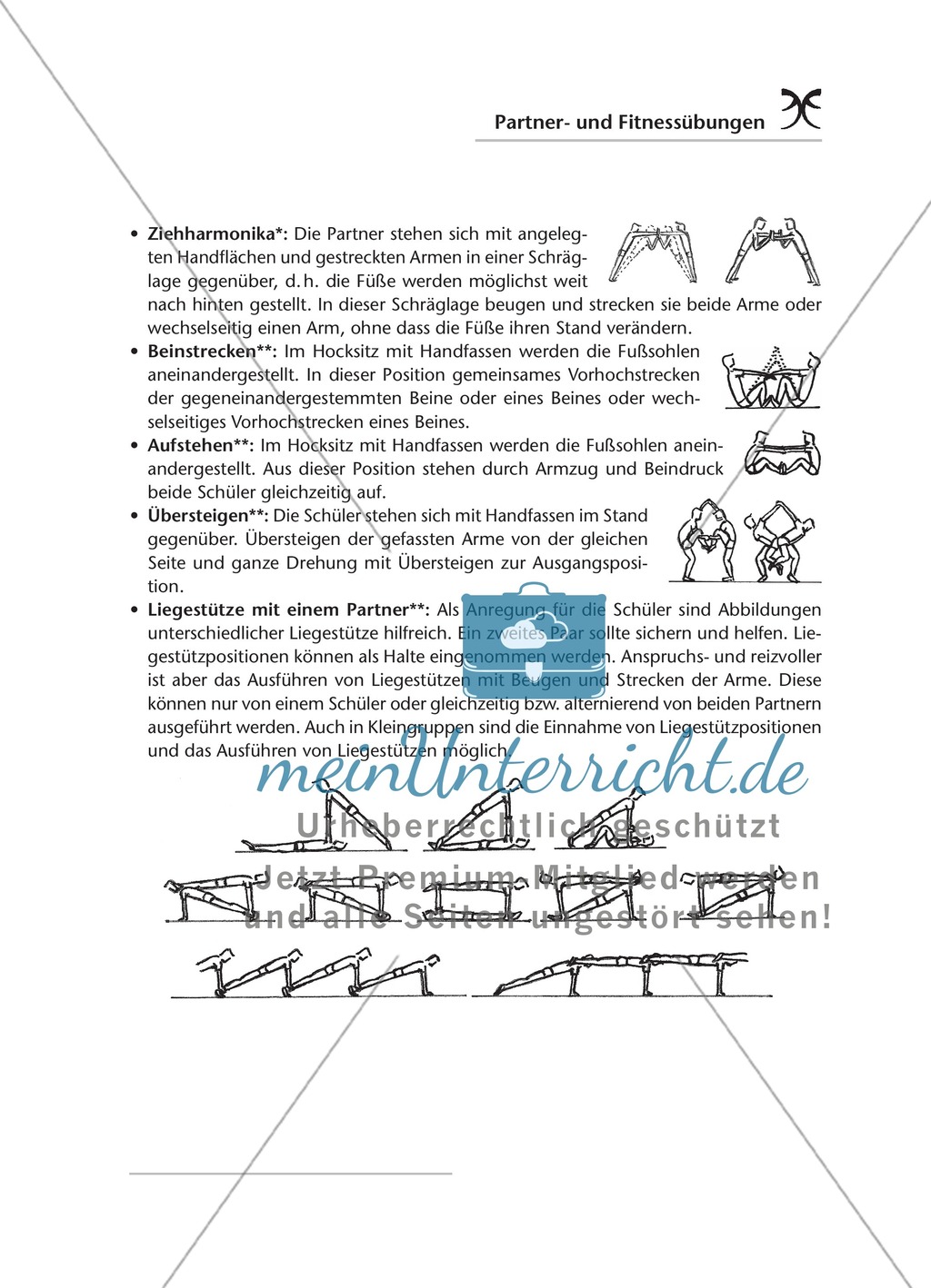 Sammlung von Partner- und Gruppenübungen zur Förderung von Kraft, Ausdauer und Gleichgewicht Preview 3